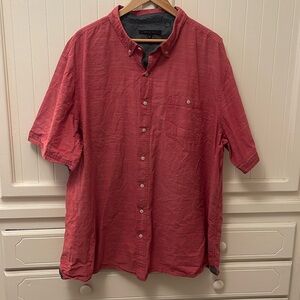 Synrgy Big & Tall Men’s 3XL Button Down Shirt red coral colored